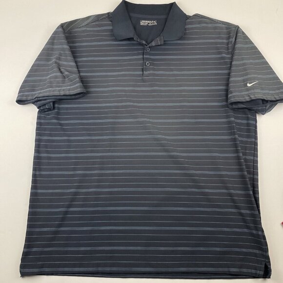 Nike Golf Dri-Fit Polo Shirt Men’s 2XL Red Solid Blue Stripe Lot of 2 - Picture 2 of 13